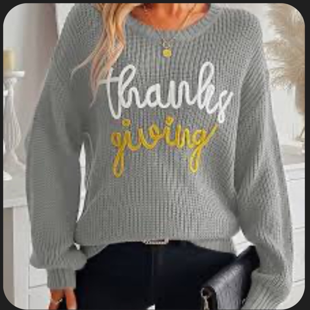 Grey Thanksgiving sweater